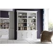 Beaumont Lane Wood Double Bookcase in Pure White/Antique Brass