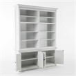 Beaumont Lane Wood Double Bookcase in Pure White/Antique Brass