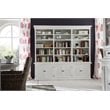 Beaumont Lane Wood Triple Bookcase with 6 Doors Storage in Pure White