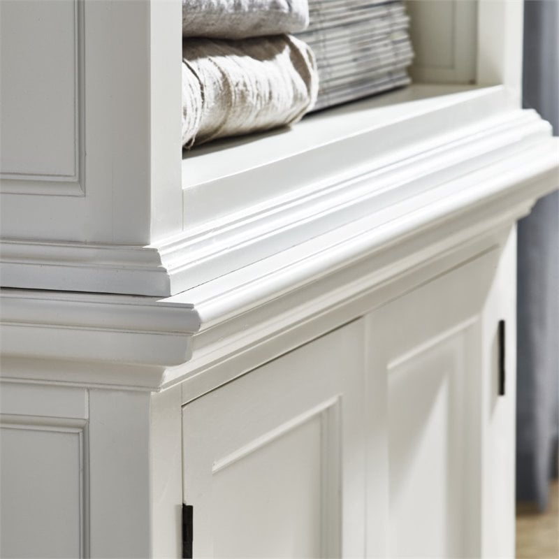 Beaumont Lane Wood 4 Shelved Bookcase With Storage in Pure White