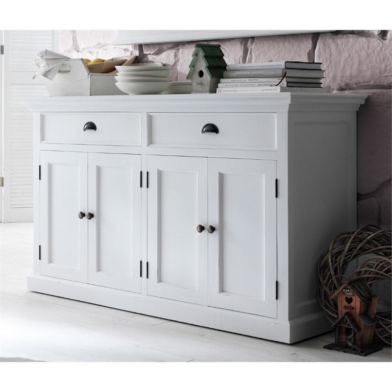 Beaumont Lane Wood Sideboard Dining Buffet with Storage in Pure White