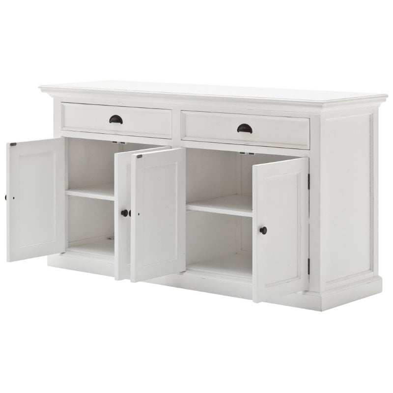 Beaumont Lane Wood Sideboard Dining Buffet with Storage in Pure White