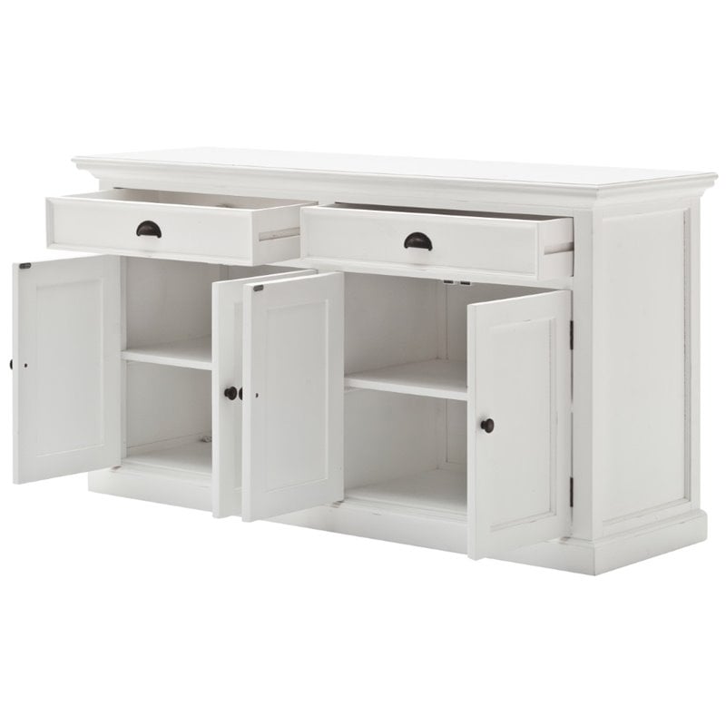 Beaumont Lane Wood Sideboard Dining Buffet with Storage in Pure White