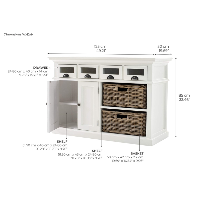 Beaumont Lane Kitchen Buffet in Pure White