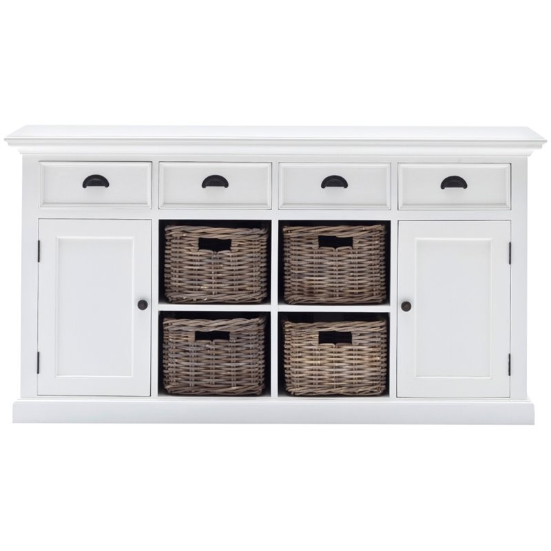 Beaumont Lane Buffet with 4 Baskets in Pure White