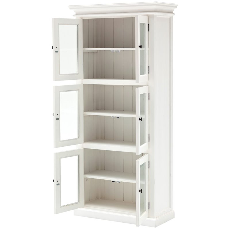 Beaumont Lane Coastal 3-Tier Wood Pantry/Cabinet with 6 Shelves in White