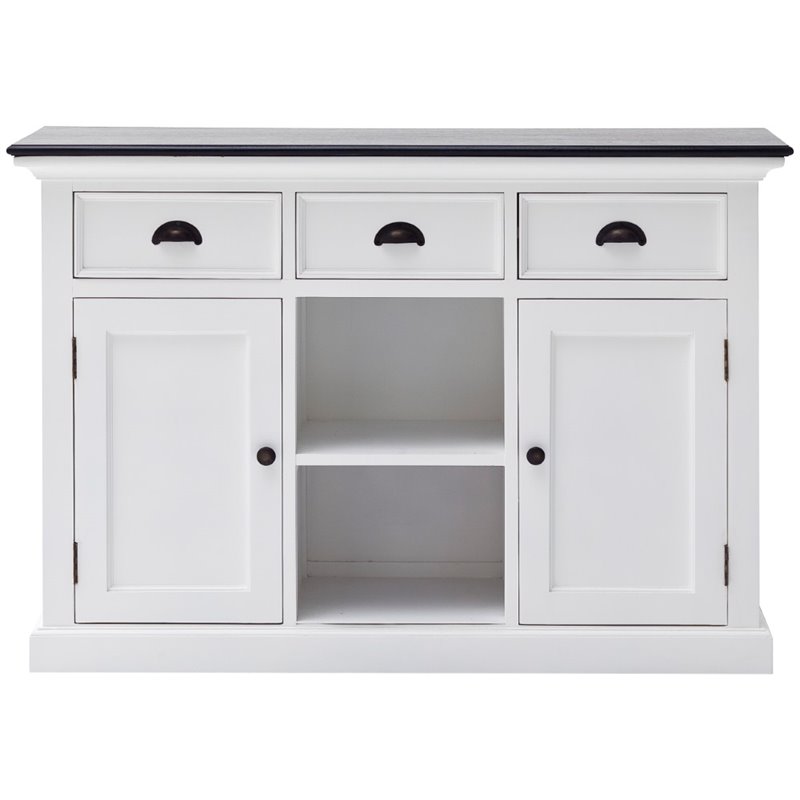 Beaumont Lane 2 Basket Buffet in Pure White and Black