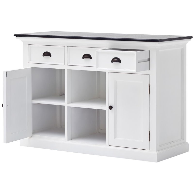 Beaumont Lane 2 Basket Buffet in Pure White and Black