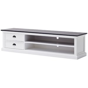 Beaumont Lane 71&quot TV Stand in Pure White and Black