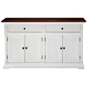 beaumont lane buffet in pure white and dark wood