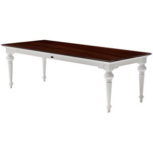 beaumont lane dining table in pure white and dark wood