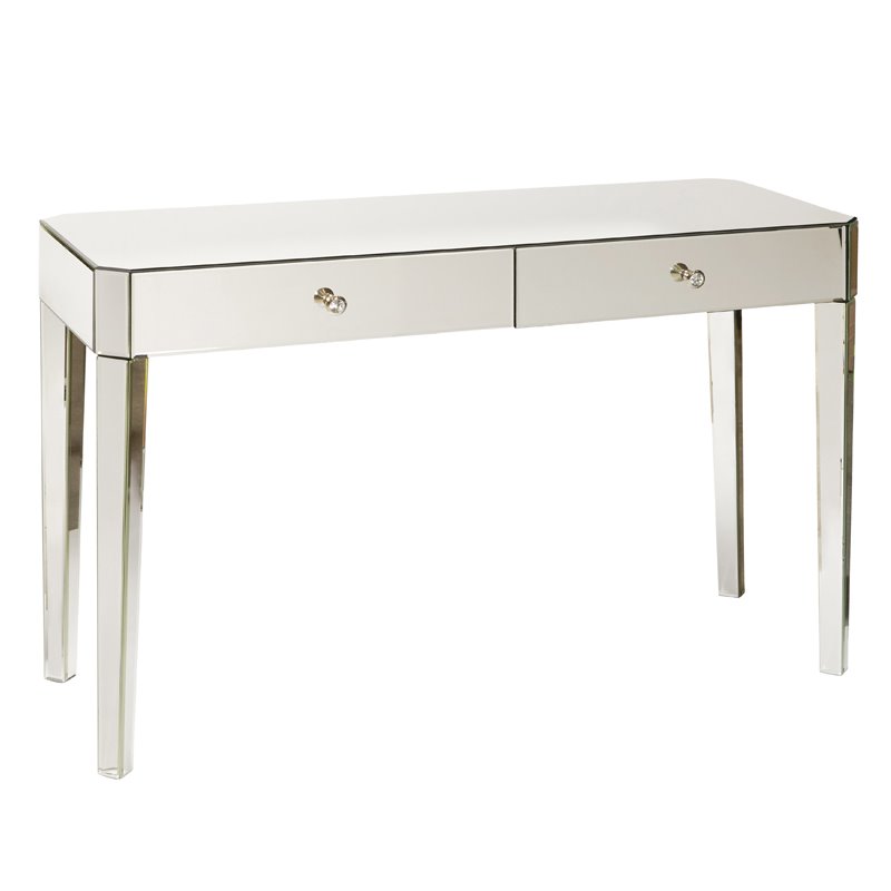 Details About Beaumont Lane 2 Drawer Mirrored Writing Desk