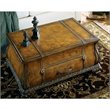 Beaumont Lane Old World Map Trunk Coffee Table in Light Brown