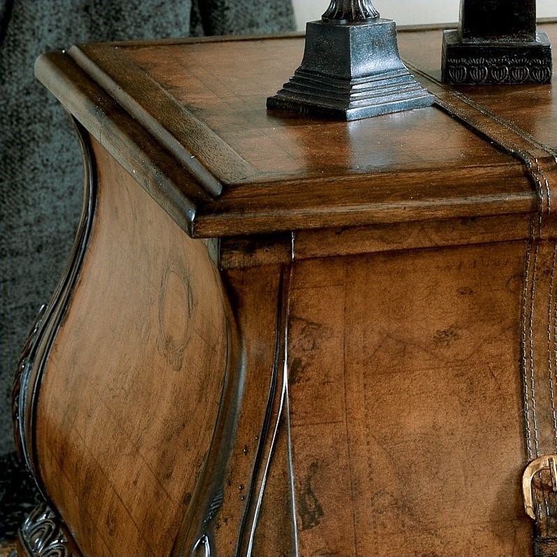 Beaumont Lane Old World Map Trunk Coffee Table in Light Brown