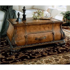 Beaumont Lane Old World Map Trunk Coffee Table in Light Brown