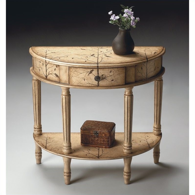 Beaumont Lane Demilune Console Table in Beige Cymax Business