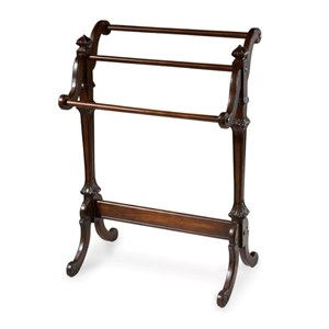 Beaumont Lane Traditional Wood Blanket Rack in Plantation Cherry Dark Brown