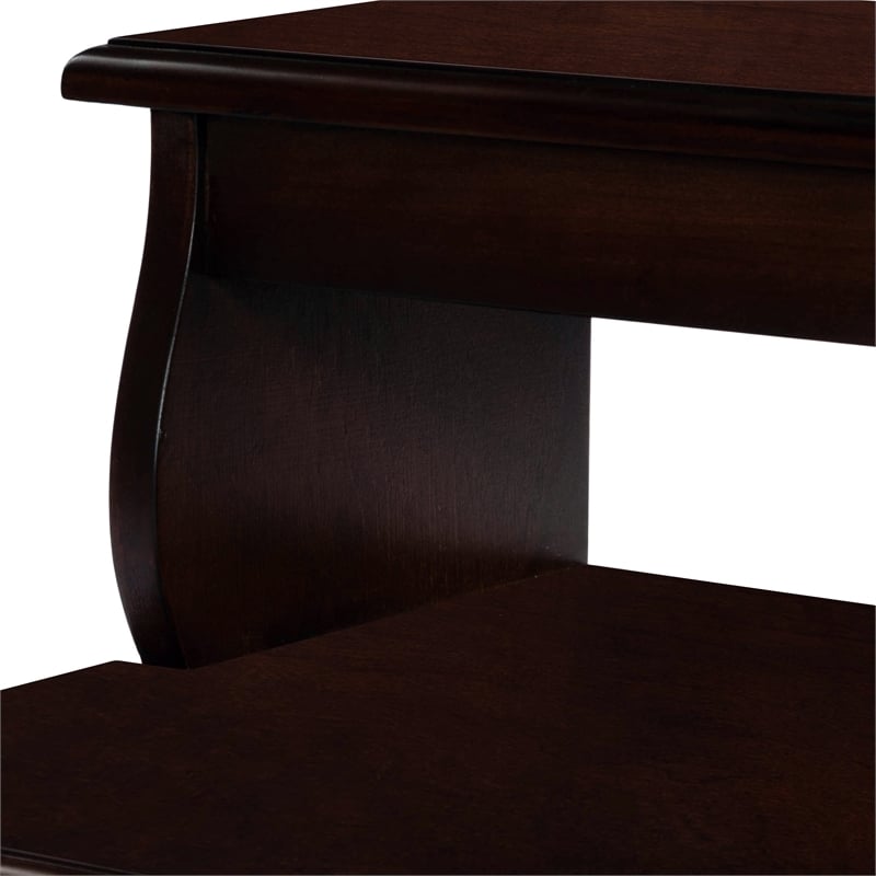 Beaumont Lane Traditional Acacia Wood Step Stool in Cherry Brown