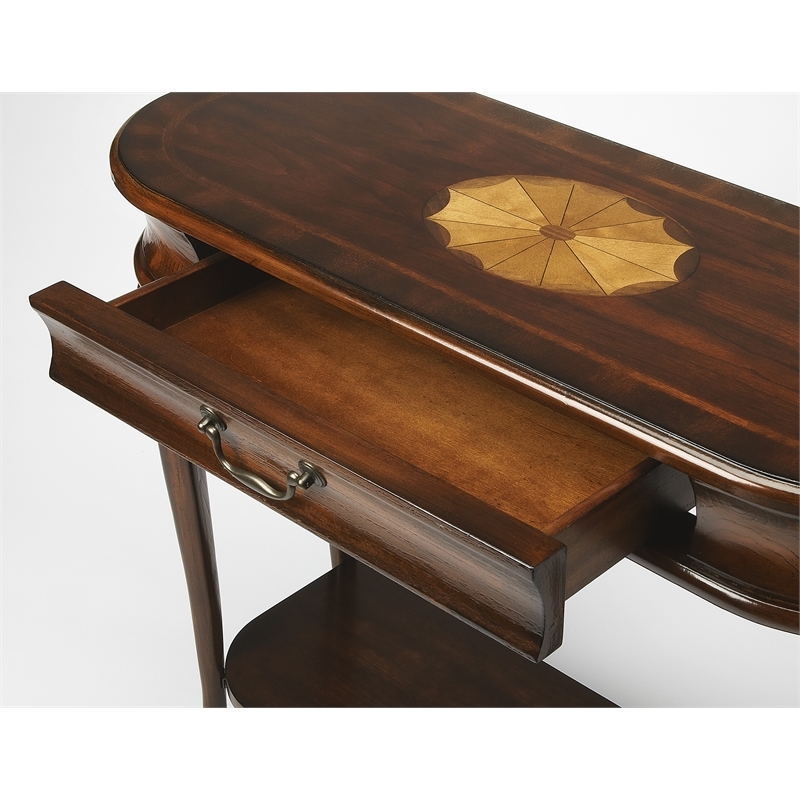 Beaumont Lane Wood Cherry Brown Console Table Rectangular 36