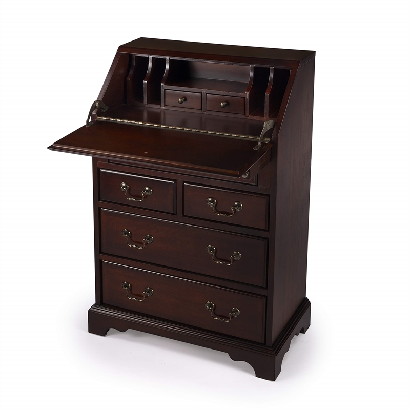 Beaumont Lane Secretary Wood Desk in Cherry