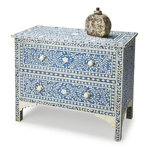 beaumont lane 2 drawer accent chest in blue