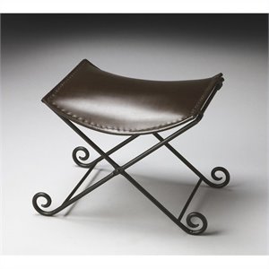 beaumont lane vanity stool in dark brown and black