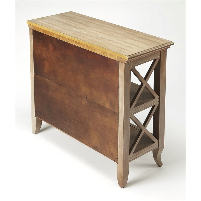 Beaumont Lane Transitional Wood Bookcase in Natural Driftwood