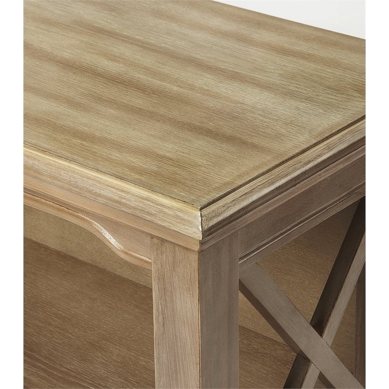 Beaumont Lane Transitional Wood Bookcase in Natural Driftwood