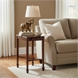 Beaumont Lane Traditional Wood Side Table in Olive Ash Burl/Cherry