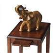 Beaumont Lane Traditional Wood Side Table in Olive Ash Burl/Cherry