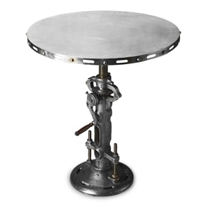 Beaumont Lane Metal Base Pub Table in Silver