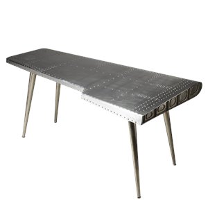 Beaumont Lane Metal Writing Desk in Silver