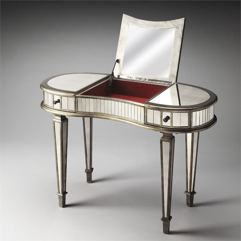 Beaumont Lane Bedroom Mirror Vanity in Silver
