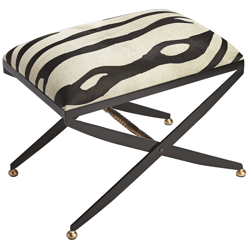 Beaumont Lane Metal Multicolor Vanity Stool Rectangular 24
