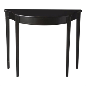Beaumont Lane Traditional Wood Demilune Console Table in Licorice Black