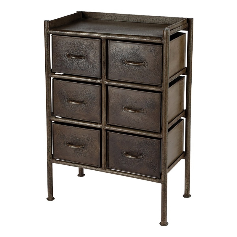 Beaumont Lane 6 Drawer Contemporary Iron Metal Chest in