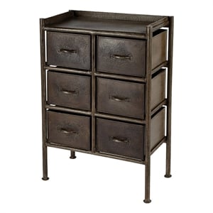 Beaumont Lane 6-Drawer Contemporary Iron Metal Chest in Antique Bronze