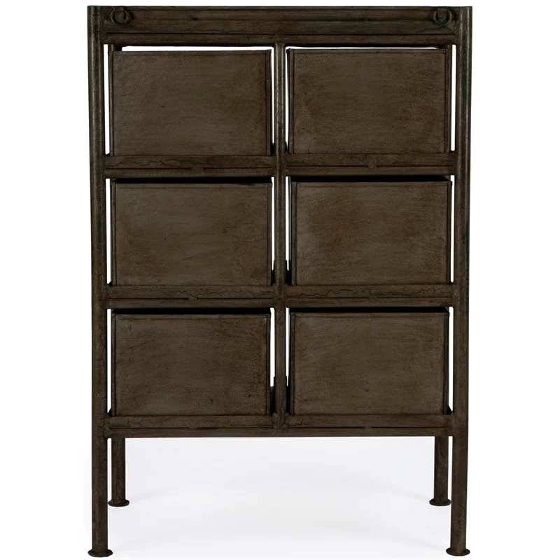 Beaumont Lane 6-Drawer Contemporary Iron Metal Chest in Antique Bronze