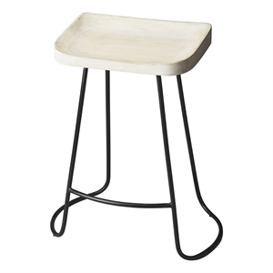 Beaumont Lane 24&quot Rectangular Transitional Wood Bar Stool in White