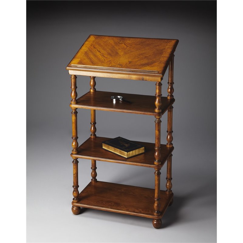Beaumont Lane Library Stand in Medium Brown