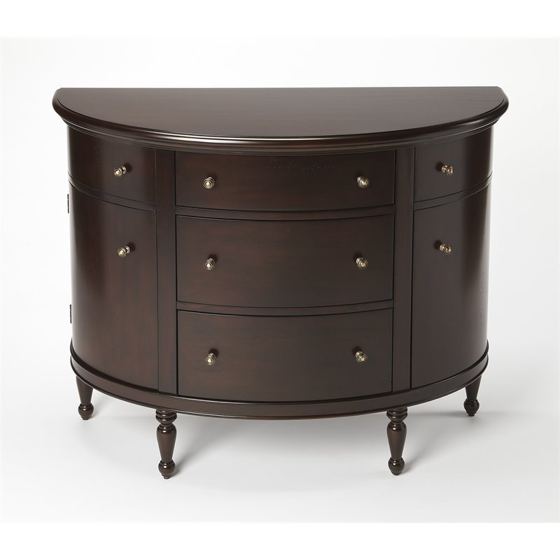 Beaumont Lane Demilune Console Chest in Mahogany