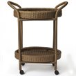 Beaumont Lane Rattan Serving Cart in Brown
