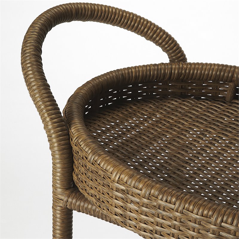 Beaumont Lane Rattan Serving Cart in Brown