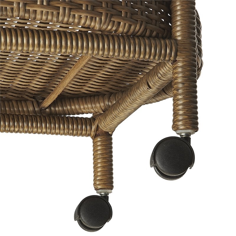 Beaumont Lane Rattan Serving Cart in Brown