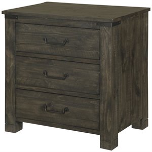 beaumont lane 3 drawer nightstand in weathered charcoal