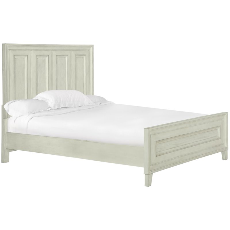 Beaumont Lane Queen Panel Bed in Weathered White