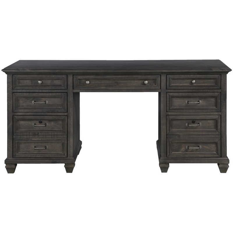 Beaumont Lane Executive Desk in Weathered Charcoal