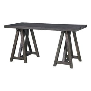Beaumont Lane Pine/Solid Wood Writing Desk in Weathered Charcoal