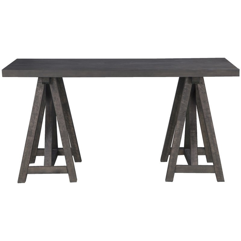 Beaumont Lane Pine/Solid Wood Writing Desk in Weathered Charcoal