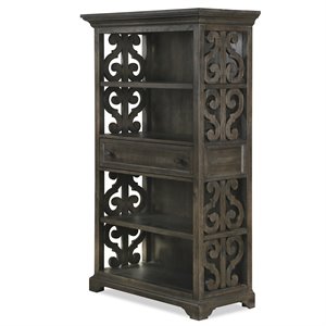 beaumont lane 4 shelf bookcase in weathered peppercorn
